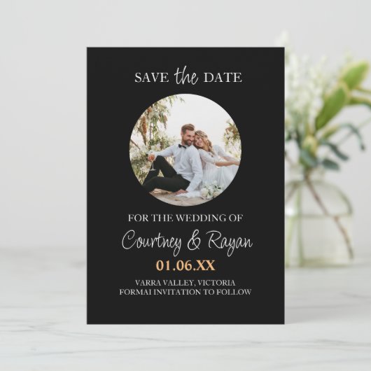 Elektronische Save the Date Vorlage mit Foto (Stehend Vorderseite)