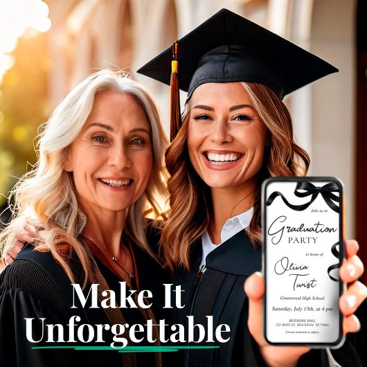 Elektronischer Abschluss Einladung Black Bow