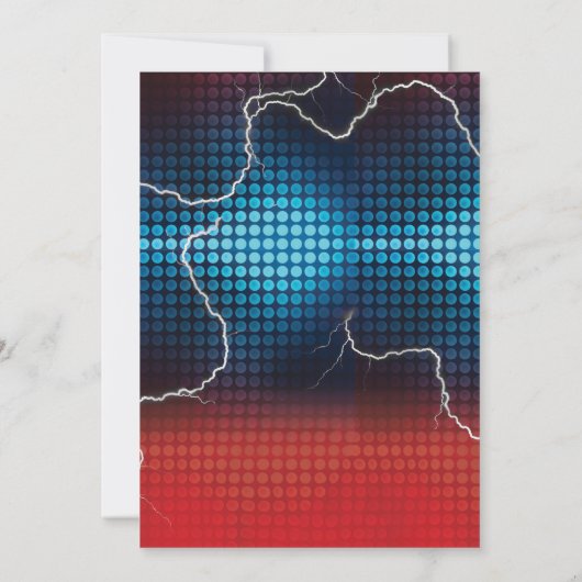 Elektronischer Neoneffekt Jack-O-Lantern Halloween Einladung (Rückseite)