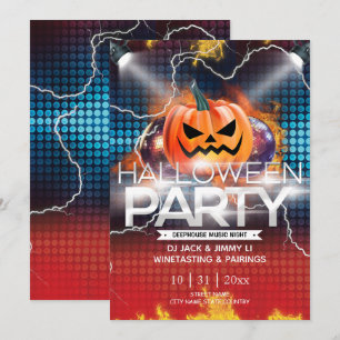Elektronischer Neoneffekt Jack-O-Lantern Halloween Einladung