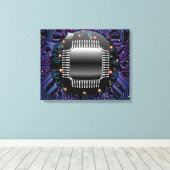 Elektronisches Motherboard-Schaltfeld Canvas Print Leinwanddruck (Insitu (Holzboden))