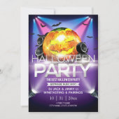 Elektronisches Neon-Effect-Halloween-Party Einladung (Vorderseite)