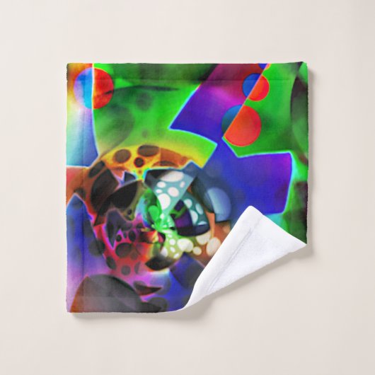 Elektronisches Planetarium in Grüntönen Badhandtuch Set (Waschlappen)