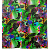 Elektronisches Planetarium in Grüntönen Duschvorhang (Vorderseite)