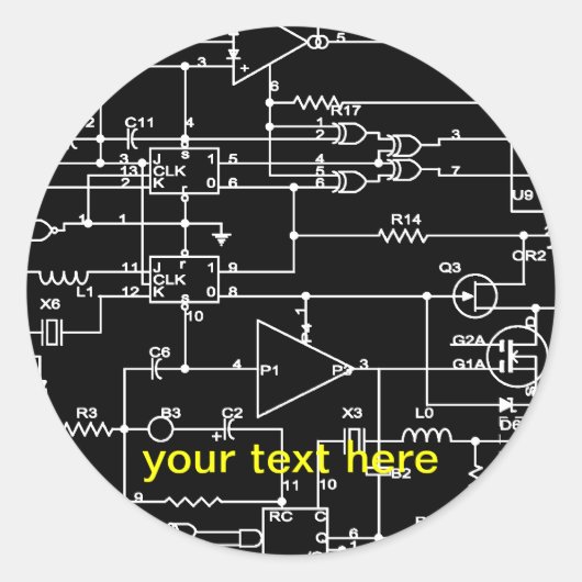 elektronisches Projekt Runder Aufkleber (Vorderseite)