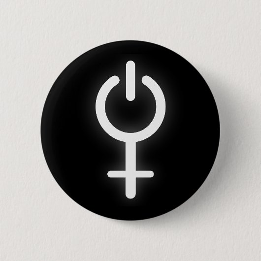 Elektronisches Symbol für Girl-Power-Frauenzeichen Button (Vorderseite)