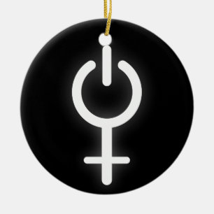 Elektronisches Symbol für Girl-Power-Frauenzeichen Keramik Ornament