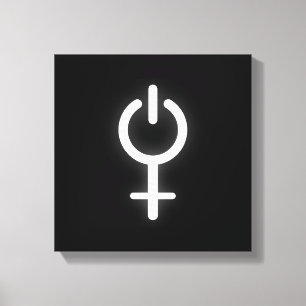 Elektronisches Symbol für Girl-Power-Frauenzeichen Leinwanddruck