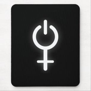 Elektronisches Symbol für Girl-Power-Frauenzeichen Mousepad