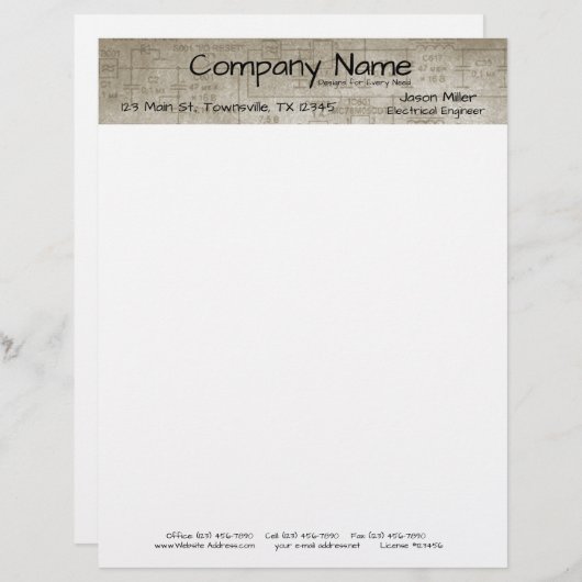 Elektroschematik Briefbogen (Vorne/Hinten)