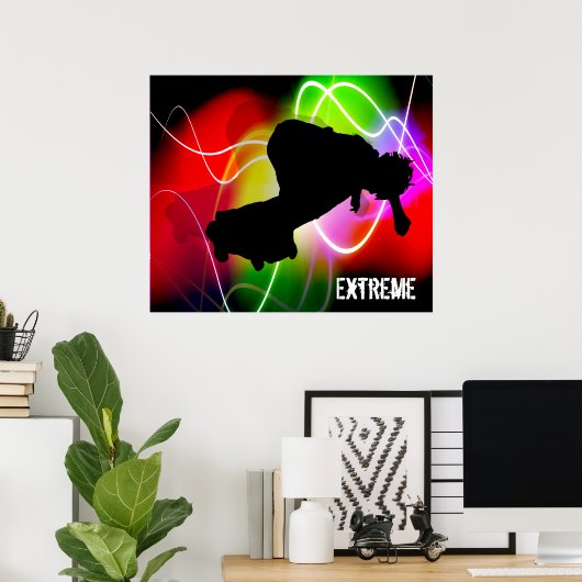 Elektroskateboarder Poster (Heimbüro)
