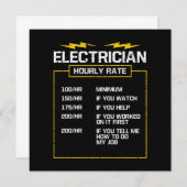 Elektrotechnik mit Stundensatz Einladung (Vorne/Hinten)