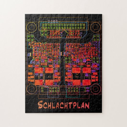 Elektrotechniker Puzzle Schaltplan "Schlachtplan" (Vertikal)