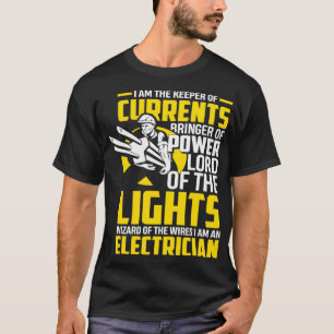 Elektrowärter des Stroms Funny Electrician T-Shirt