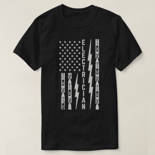 Elektrowerkzeuge, Flash & American Flag Funny El T-Shirt (Design vorne)