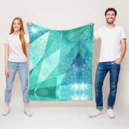 Elelegant blueArtistic mandala Fleece Blanket