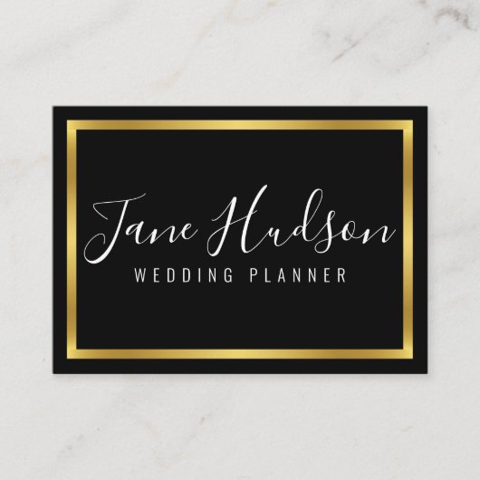 Elelgant Black Gold Minimalistisch Editable 3.5x2. Visitenkarte (Vorderseite)