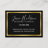 Elelgant Black Gold Minimalistisch Editable 3.5x2. Visitenkarte (Rückseite)