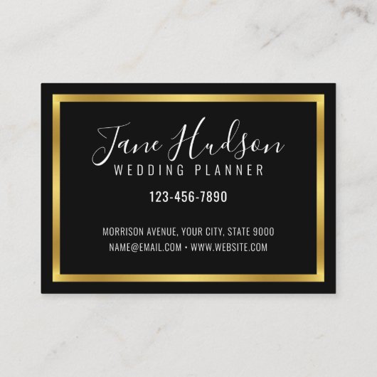 Elelgant Black Gold Minimalistisch Editable 3.5x2. Visitenkarte (Rückseite)