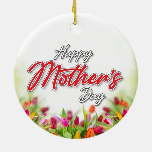 Elelgant farbenfrohe Mutter-Kind-Dekoration Keramik Ornament (Hinten)