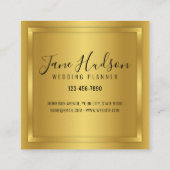 Elelgant Gold Minimalistisch Editable 3.5x2.5 Busi Quadratische Visitenkarte (Rückseite)