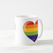 Elelgant Minimalistisch Rainbow Heart Design Kaffeetasse (VorderseiteRechts)