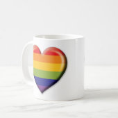 Elelgant Minimalistisch Rainbow Heart Design Kaffeetasse (Vorderseite Links)