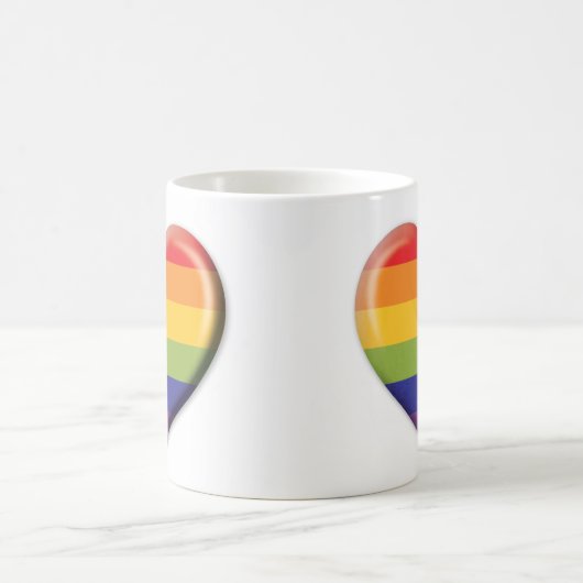 Elelgant Minimalistisch Rainbow Heart Design Kaffeetasse (Mittel)