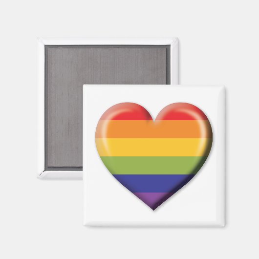 Elelgant Minimalistisch Rainbow Heart Design Magnet (Vorderseite/Rückseite)