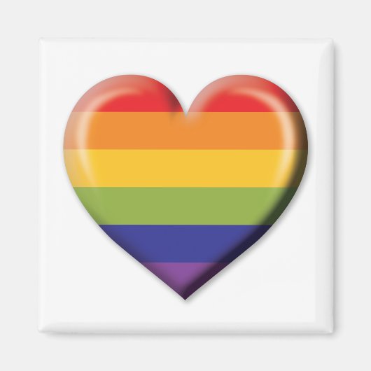 Elelgant Minimalistisch Rainbow Heart Design Magnet (Vorne)