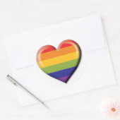 Elelgant Minimalistisch Rainbow Heart Design Runder Aufkleber (Umschlag)