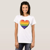 Elelgant Minimalistisch Rainbow Heart Design T-Shirt (Vorne ganz)