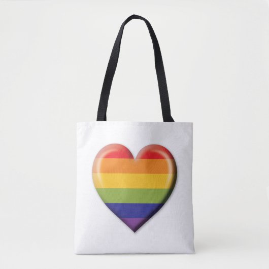Elelgant Minimalistisch Rainbow Heart Design Tasche (Vorderseite)