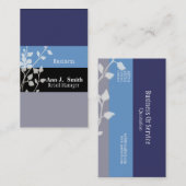 Elelgant Nature Beruflich zwei Blues Floral Visitenkarte (Vorne/Hinten)