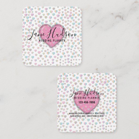 Elelgant Simple Minimalistisch Editable Business C Quadratische Visitenkarte (Vorne/Hinten)