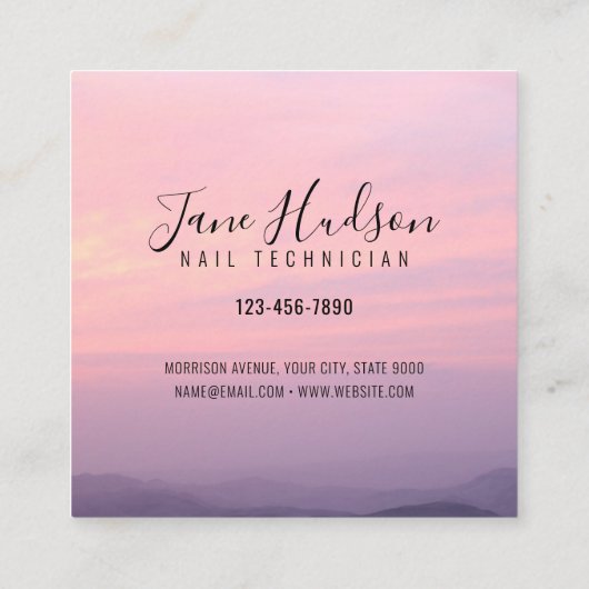 Elelgant Simple Minimalistisch Editable Business C Quadratische Visitenkarte (Rückseite)