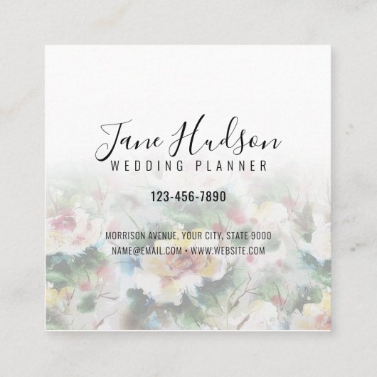 Elelgant Simple Minimalistisch Editable Business C Quadratische Visitenkarte (Rückseite)