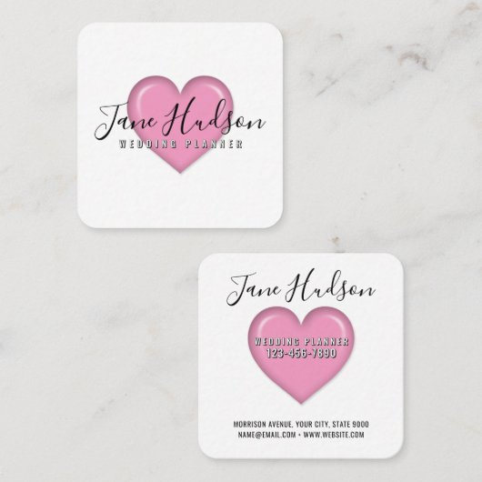 Elelgant Simple Minimalistisch Editable Business C Quadratische Visitenkarte (Vorne/Hinten)