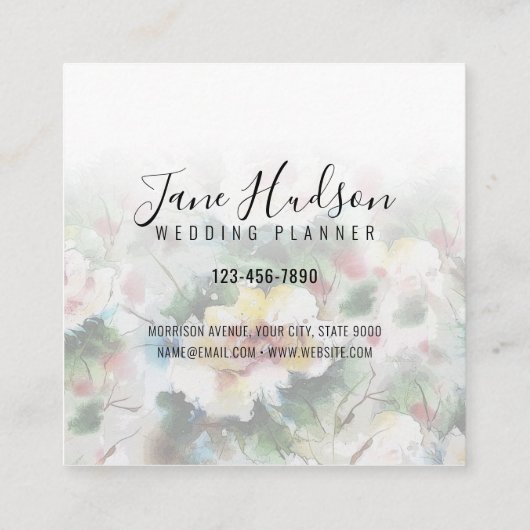 Elelgant Simple Minimalistisch Editable Business C Quadratische Visitenkarte (Rückseite)