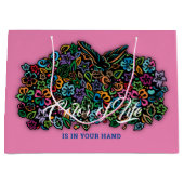 Elelgante Farbe des Lebensdesigns Große Geschenktüte (Vorderseite)