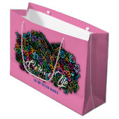 Elelgante Farbe des Lebensdesigns Große Geschenktüte (Vorderseite Schrägansicht)