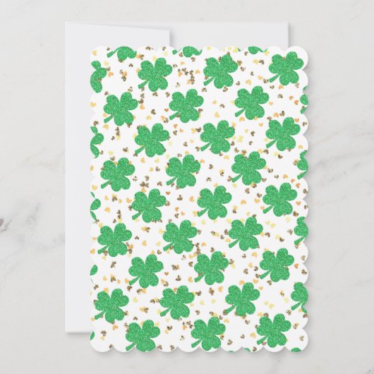 Elelphant Little Kleeblatt St Patricks Baby Shower Einladung (Rückseite)