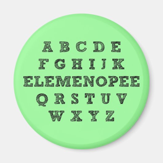 Elemenopee Alphabet Funny Kühlschrankmagnet (Vorne)