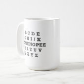 Elemenopee Alphabet Funny Mug Kaffeetasse (Vorderseite Links)