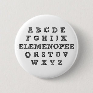 Elemenopee Alphabet Lustiger Knopf Abzeichen Button