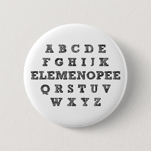 Elemenopee Alphabet-lustiges Knopf-Abzeichen Button (Vorderseite)
