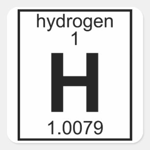 Element 001 - Wasserstoff (vollständig) (t) Quadratischer Aufkleber