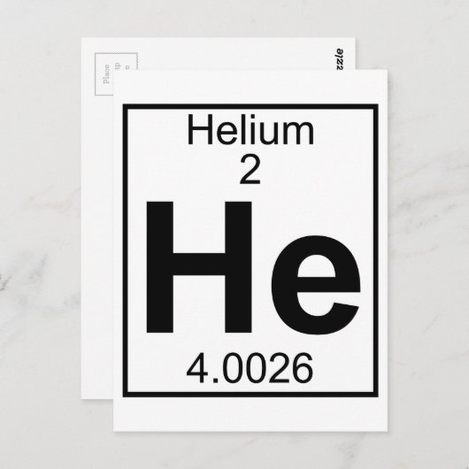 Element 002 - He - Helium (Vollständig) Postkarte (Vorne/Hinten)