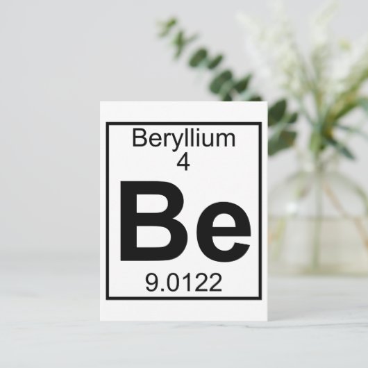 Element 004 - Be - Beryllium (vollständig) Postkarte (Stehend Vorderseite)