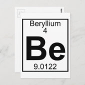 Element 004 - Be - Beryllium (vollständig) Postkarte (Vorne/Hinten)